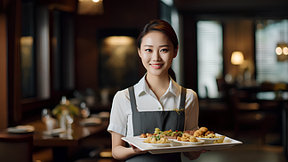 酒店餐廳女服務員 優雅與專業的餐飲服務使者